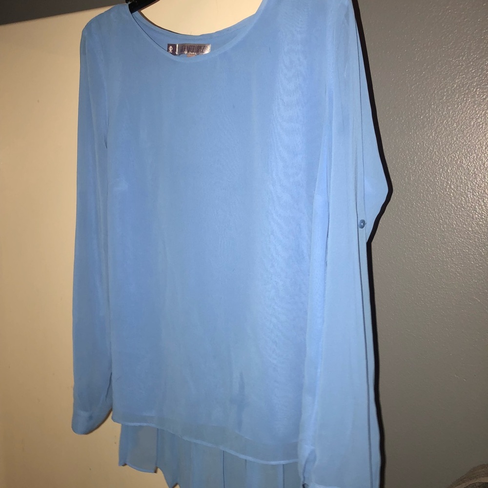 Blue Long Sleeve Blouse (XS)